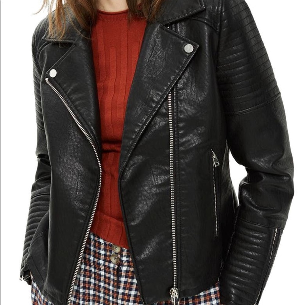 Topshop Rosa biker leather jacket